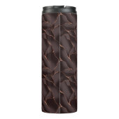 Chocoladebruin & Roze Goud Abstract Golfpatroon Thermosbeker (Achterkant)