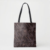Chocoladebruin & Roze Goud Abstract Golfpatroon Tote Bag (Voorkant)