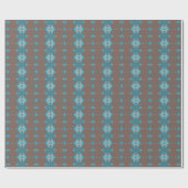 Chocoladebruin & Turquoise Afrikaans Ornament Cadeaupapier (Vlak)