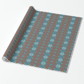 Chocoladebruin & Turquoise Afrikaans Ornament Cadeaupapier (Uitgerold)