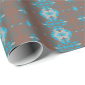 Chocoladebruin & Turquoise Afrikaans Ornament Cadeaupapier (Rol Hoek)