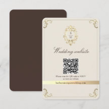 Chocoladebruine barokke trouwwebsite QR-code