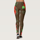 Chocoladebruine bloemige Leggings (Achterkant)