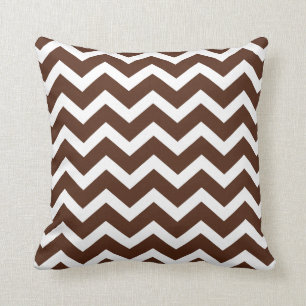 Chocoladebruine Chevron Streep Kussen