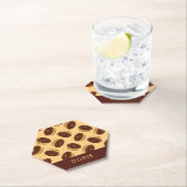 Chocoladebruine donuts patroon kartonnen onderzetters (Insitu)