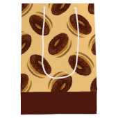 Chocoladebruine donuts patroon medium cadeauzakje (Achterkant)