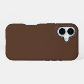 Chocoladebruine effen kleur iPhone 16 hoesje (Achterkant horizontaal)