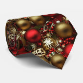 Chocoladebruine en robijnrode kerstversieringen  stropdas (Opgerold)