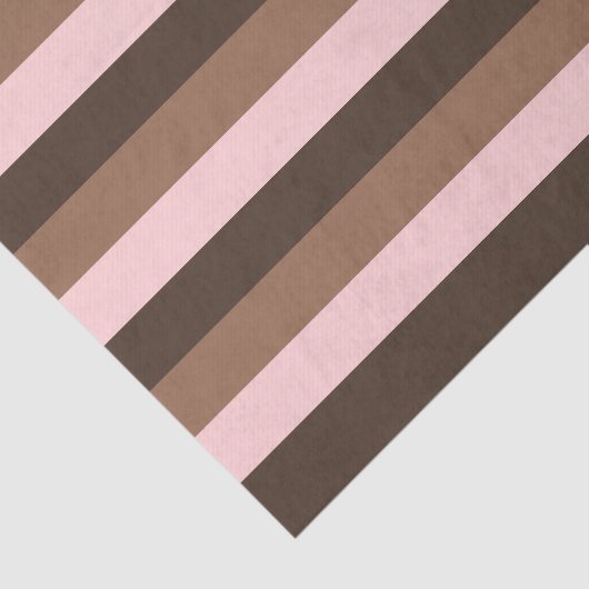 Chocoladebruine en roze strepen tissuepapier (Detail)