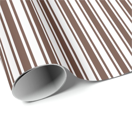 Chocoladebruine en witte snoepjes strepen cadeaupapier (Rol Hoek)