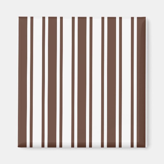 Chocoladebruine en witte snoepjes strepen magneet (Voorkant)