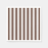 Chocoladebruine en witte snoepjes strepen servet (Voorkant)