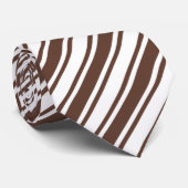 Chocoladebruine en witte snoepjes strepen stropdas (Opgerold)