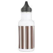 Chocoladebruine en witte snoepjes strepen waterfles  (Links)