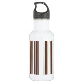Chocoladebruine en witte snoepjes strepen waterfles  (Achterkant)
