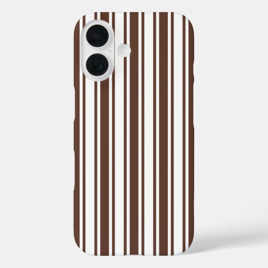 Chocoladebruine en witte snoepstrepen Case-Mate iPhone case (Achterkant)