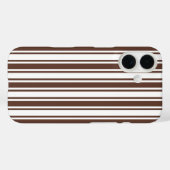 Chocoladebruine en witte snoepstrepen Case-Mate iPhone case (Achterkant (horizontaal))