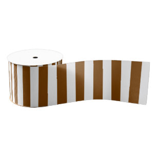 Chocoladebruine en witte strepen grosgrain lint