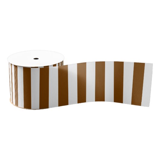 Chocoladebruine en witte strepen grosgrain lint (Spoel)