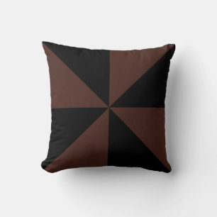 Chocoladebruine en zwarte pinwheel kussen