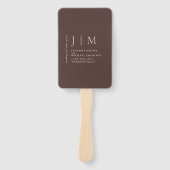 Chocoladebruine formele evenementenpak bruiloft handwaaier (Voorkant)
