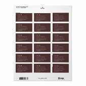Chocoladebruine formele evenementenpak bruiloftsto etiket (Full Sheet)