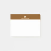 Chocoladebruine gepersonaliseerde naamletter monog post-it® notes (Voorkant)