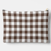 Chocoladebruine geruite gingham gepersonaliseerde etui (Achterkant)