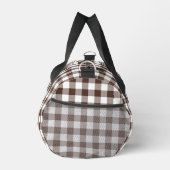 Chocoladebruine geruite gingham gepersonaliseerde plunjezak (Rechts)