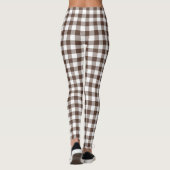 Chocoladebruine geruite gingham leggings (Achterkant)