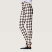 Chocoladebruine geruite gingham leggings (Links)