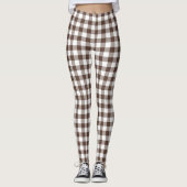 Chocoladebruine geruite gingham leggings (Voorkant)