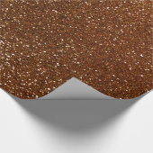Chocoladebruine glitter cadeaupapier (Hoek)