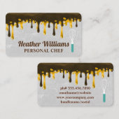 Chocoladebruine Honingdruppel | kloppen | bakken Visitekaartje (Voorkant / Achterkant)