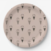 Chocoladebruine ijsjes papieren bordje (Voorkant)