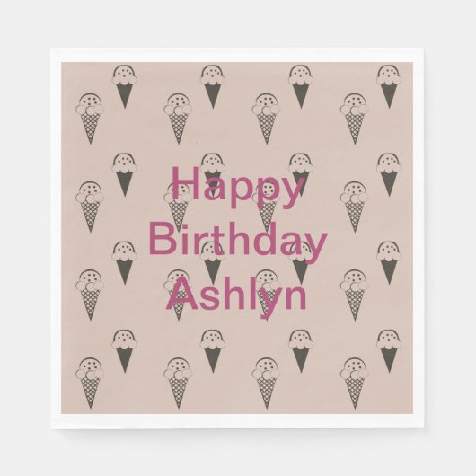 Chocoladebruine ijsjes servet (Voorkant)