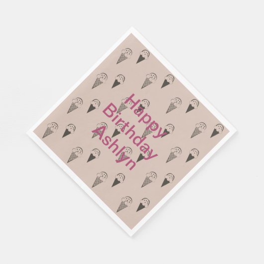 Chocoladebruine ijsjes servet (Hoek)