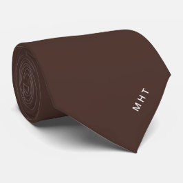 Chocoladebruine initiële minimalistische monogram stropdas
