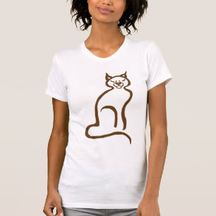 chocoladebruine kat t-shirt