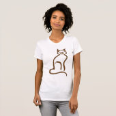 chocoladebruine kat t-shirt (Voorkant volledig)