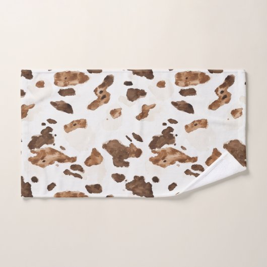Chocoladebruine Koe print Bad Handdoek (Handdoek)
