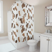 Chocoladebruine Koe print Douchegordijn (In situ)