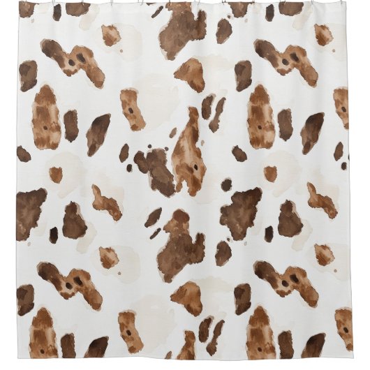 Chocoladebruine Koe print Douchegordijn (Voorkant)