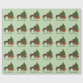 Chocoladebruine Labrado Retriever Kerstboom Cadeaupapier (Vlak)