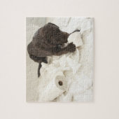 Chocoladebruine labrador. legpuzzel (Verticaal)