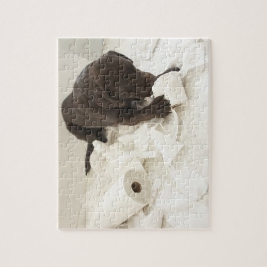 Chocoladebruine labrador. legpuzzel (Verticaal)