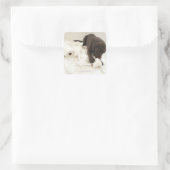 Chocoladebruine labrador. vierkante sticker (Tas)