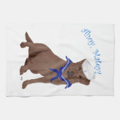 Chocoladebruine Labradors Retriever Theedoek (Horizontaal)