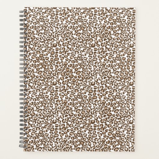 Chocoladebruine Luipaardprint Planner (Voorkant)