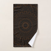 Chocoladebruine mandala met ingewikkelde symmetrie bad handdoek (Handdoek)